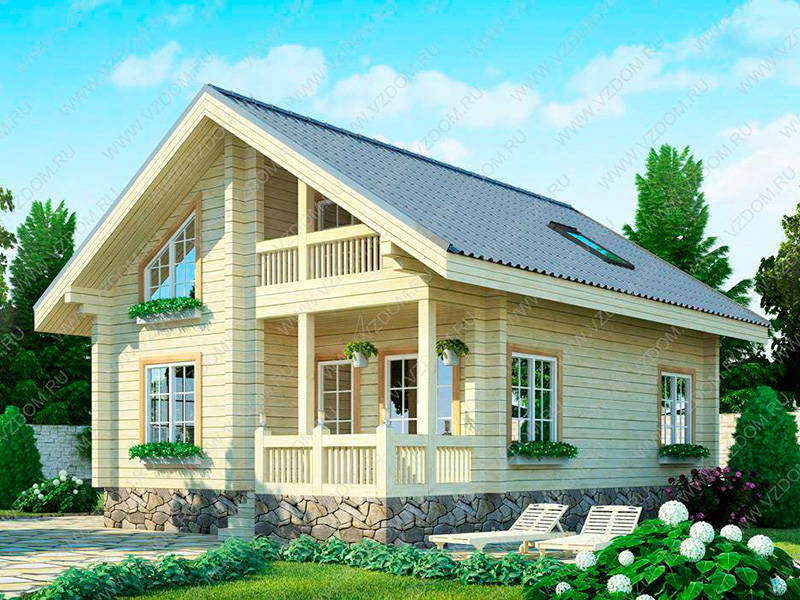 № 13-40. Дом из сухого бруса 8,0 х 10,0 м
